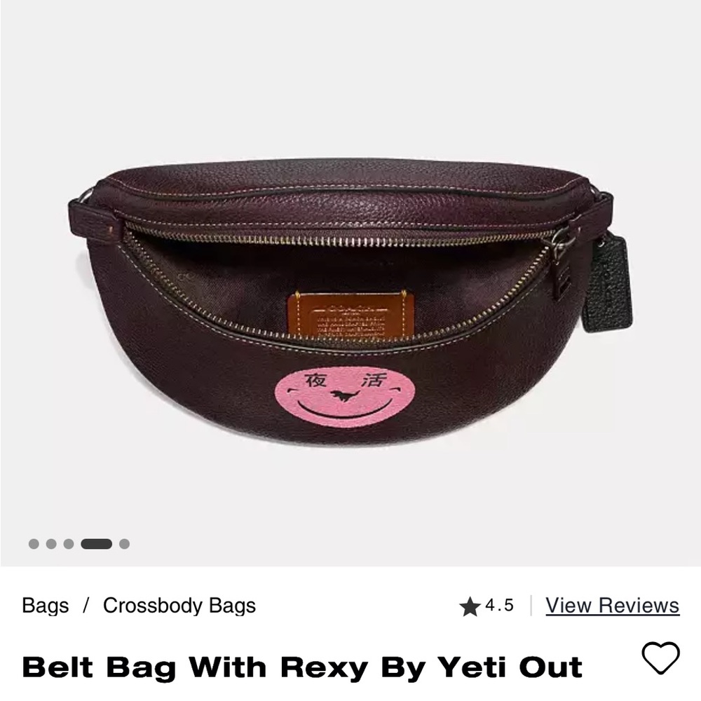 Coach x Yeti Out Limited Edition Brown Smiley Face Leather Crossbody Bag - Picture 7 of 8